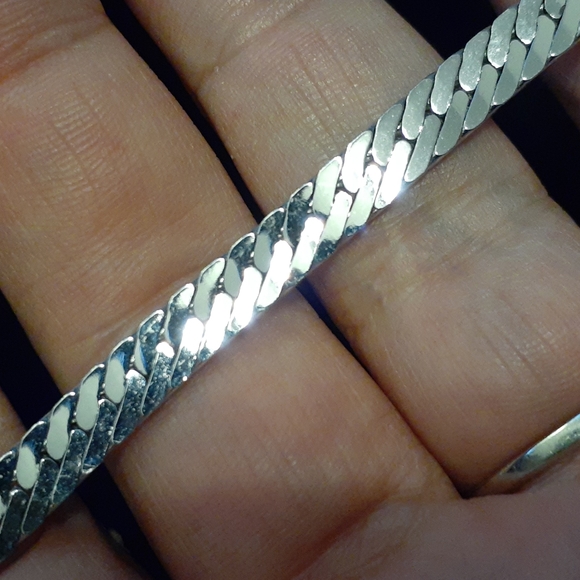 RARE SILVER Vintage Christian Dior V Chevron cz enamel necklace 16-18" - Picture 10 of 10